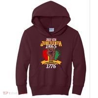 Juneteenth 1865 Because My Ancestors Weren't Free In 1776 Kids Hoodie thumb 0