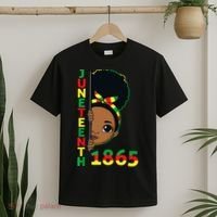 Juneteenth 1865 Celebrating Brown Skin Princess Girls Black History T-Shirt thumb 2