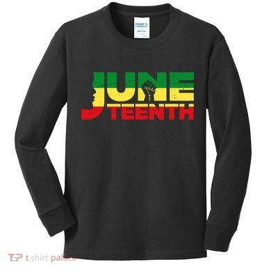 Juneteenth 1865 Freedom Black Pride Kids Long Sleeve Shirt
