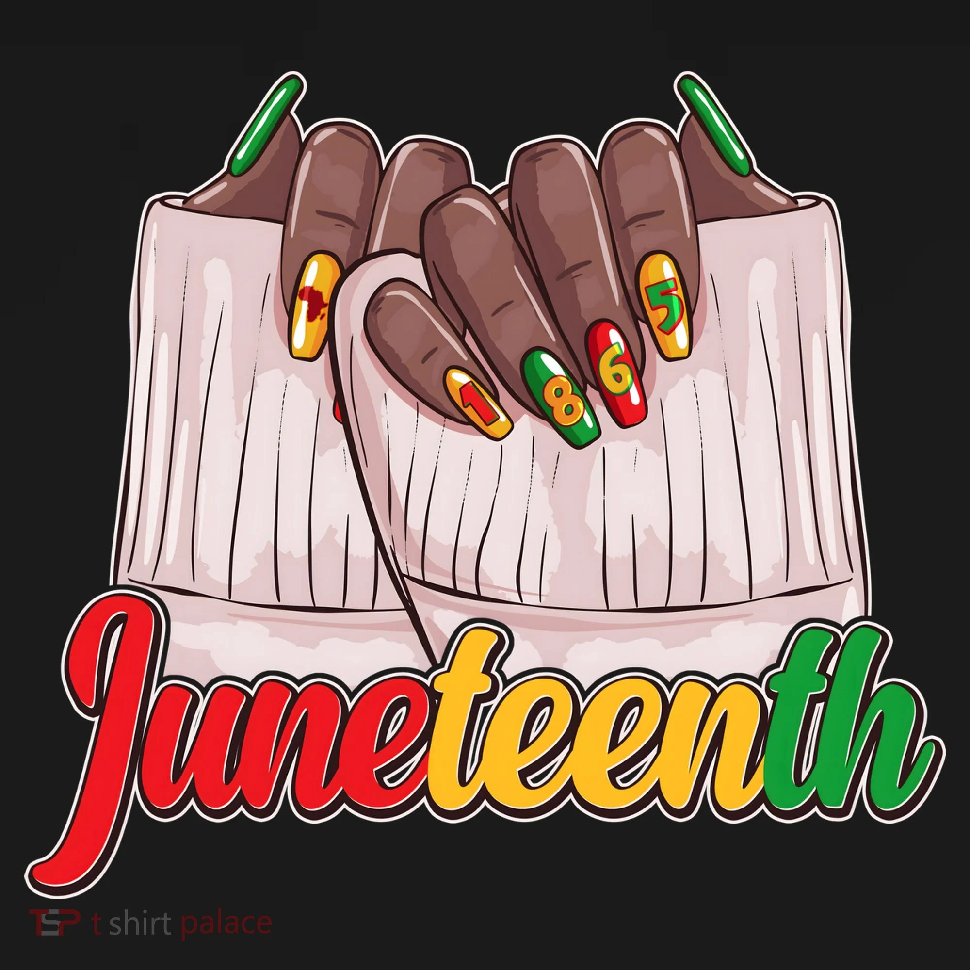Juneteenth 1865 Finger Nails Manicure Doggie Tank