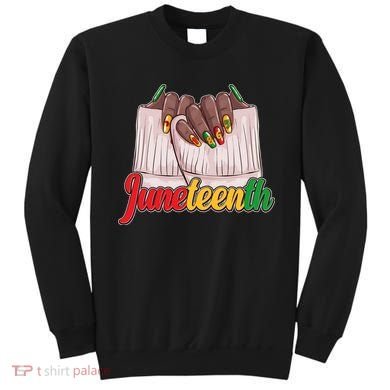 Juneteenth 1865 Finger Nails Manicure Sweatshirt