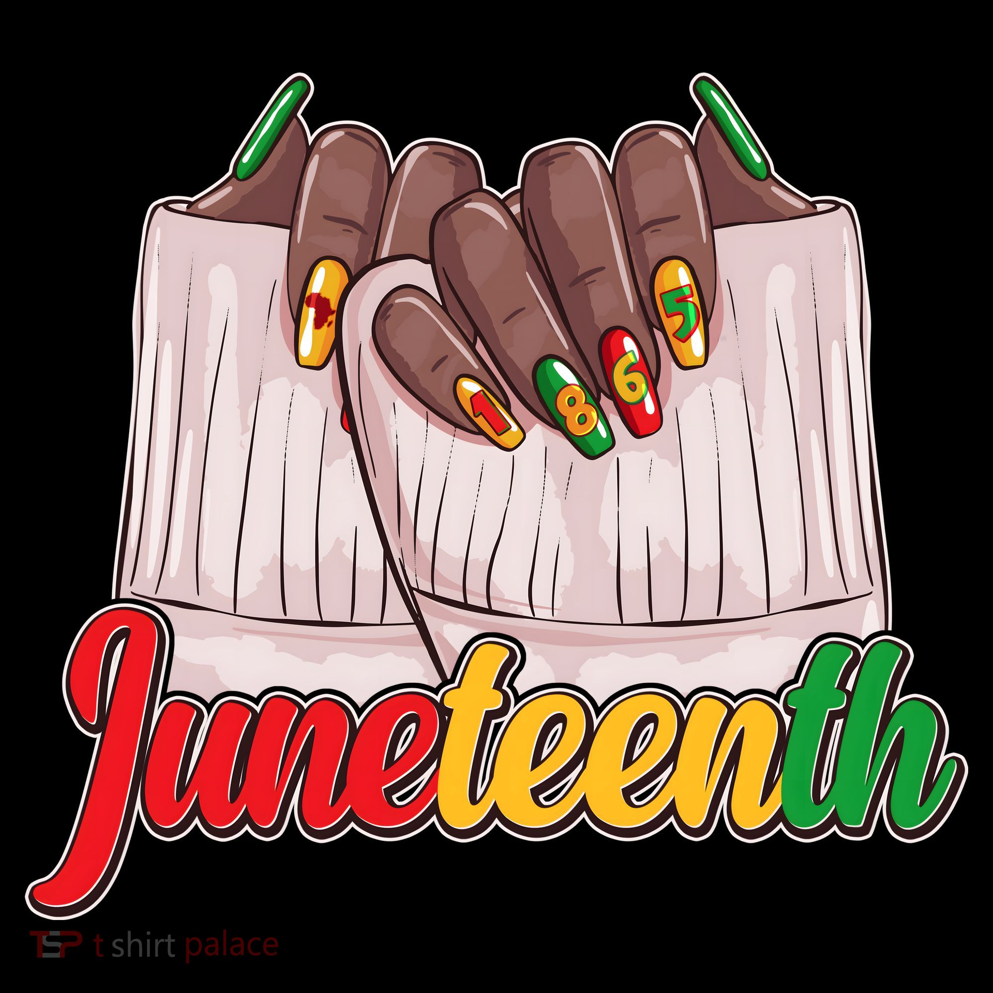 Juneteenth 1865 Finger Nails Manicure Ornament