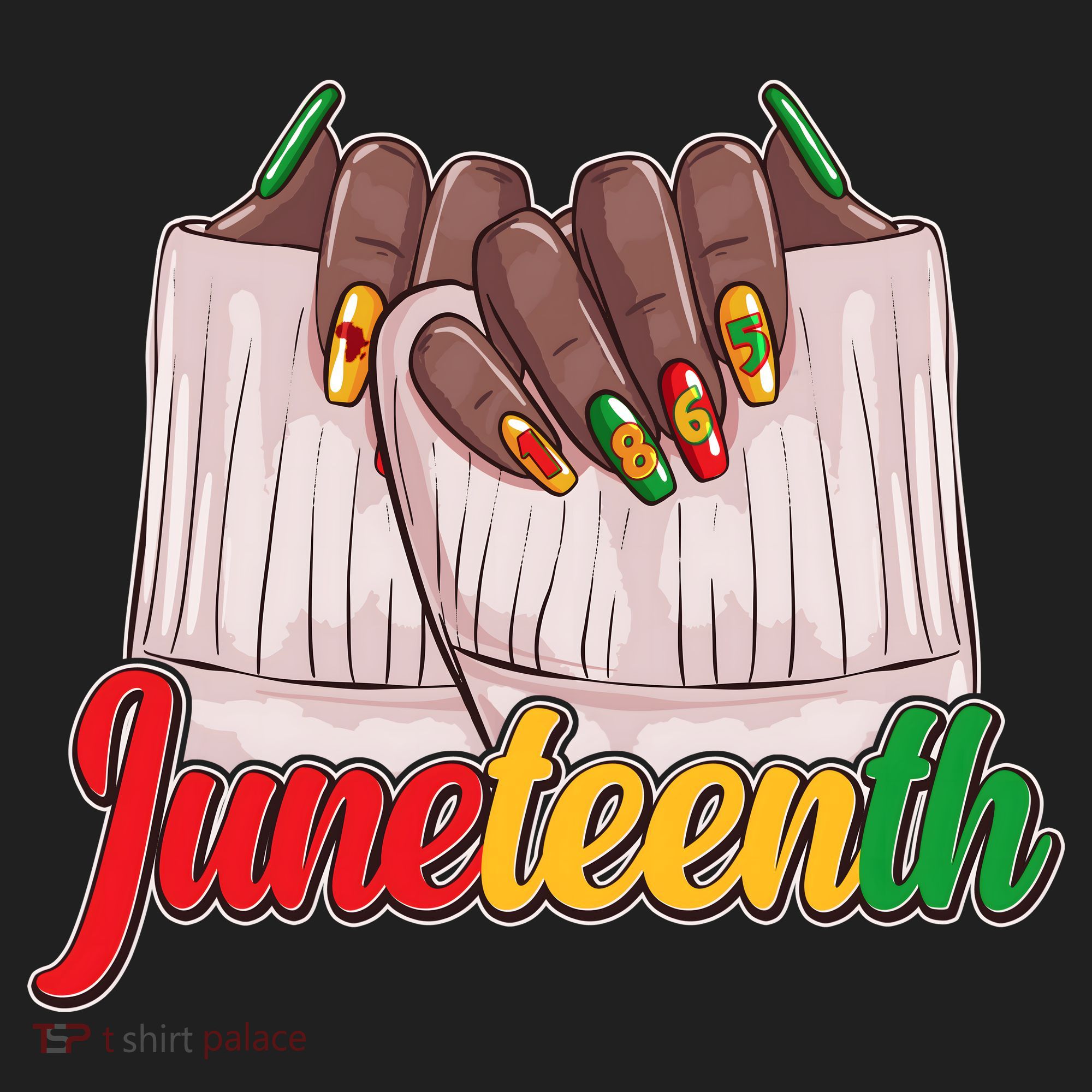 Juneteenth 1865 Finger Nails Manicure Hat