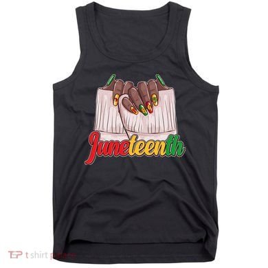 Juneteenth 1865 Finger Nails Manicure Tank Top