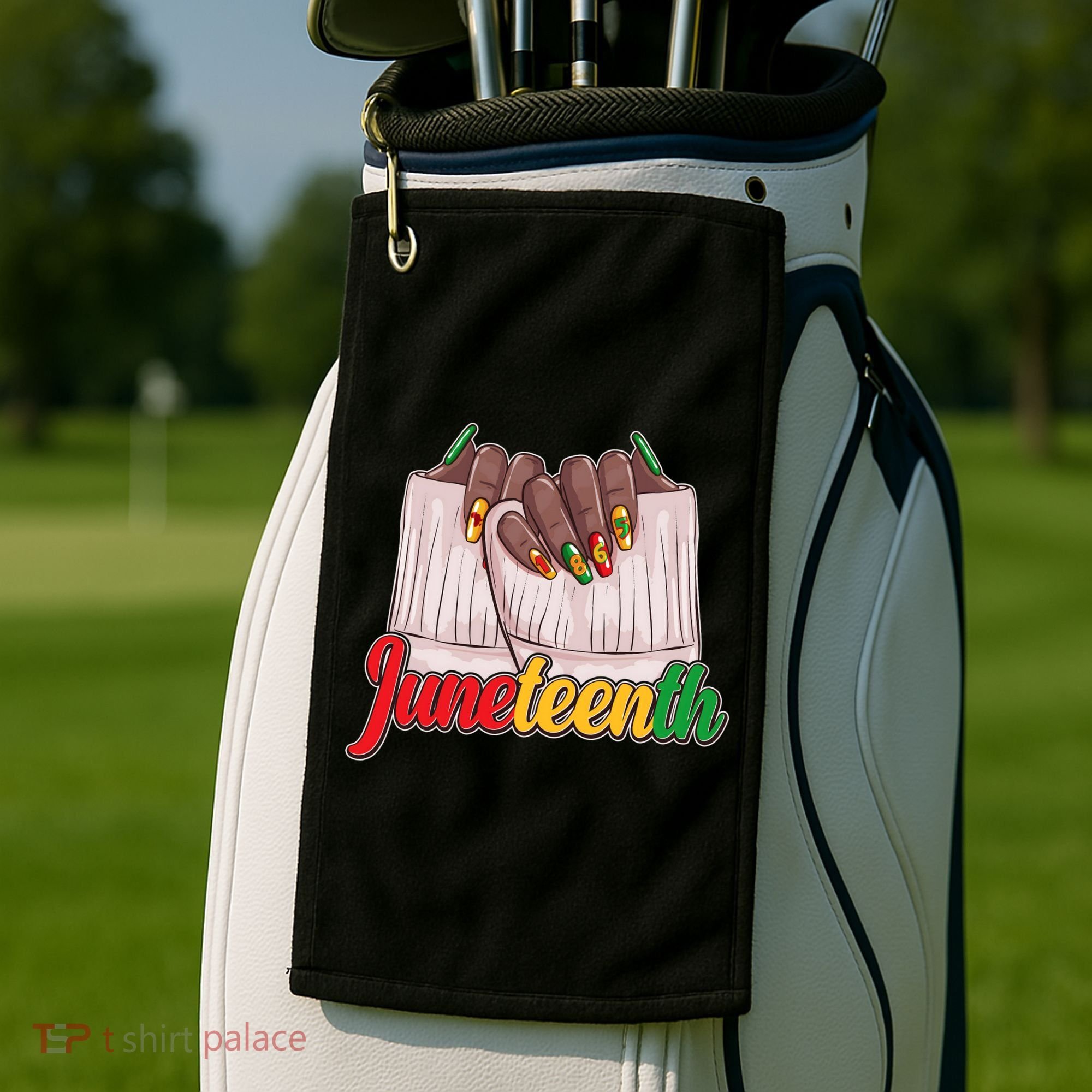 Juneteenth 1865 Finger Nails Manicure Golf Towel