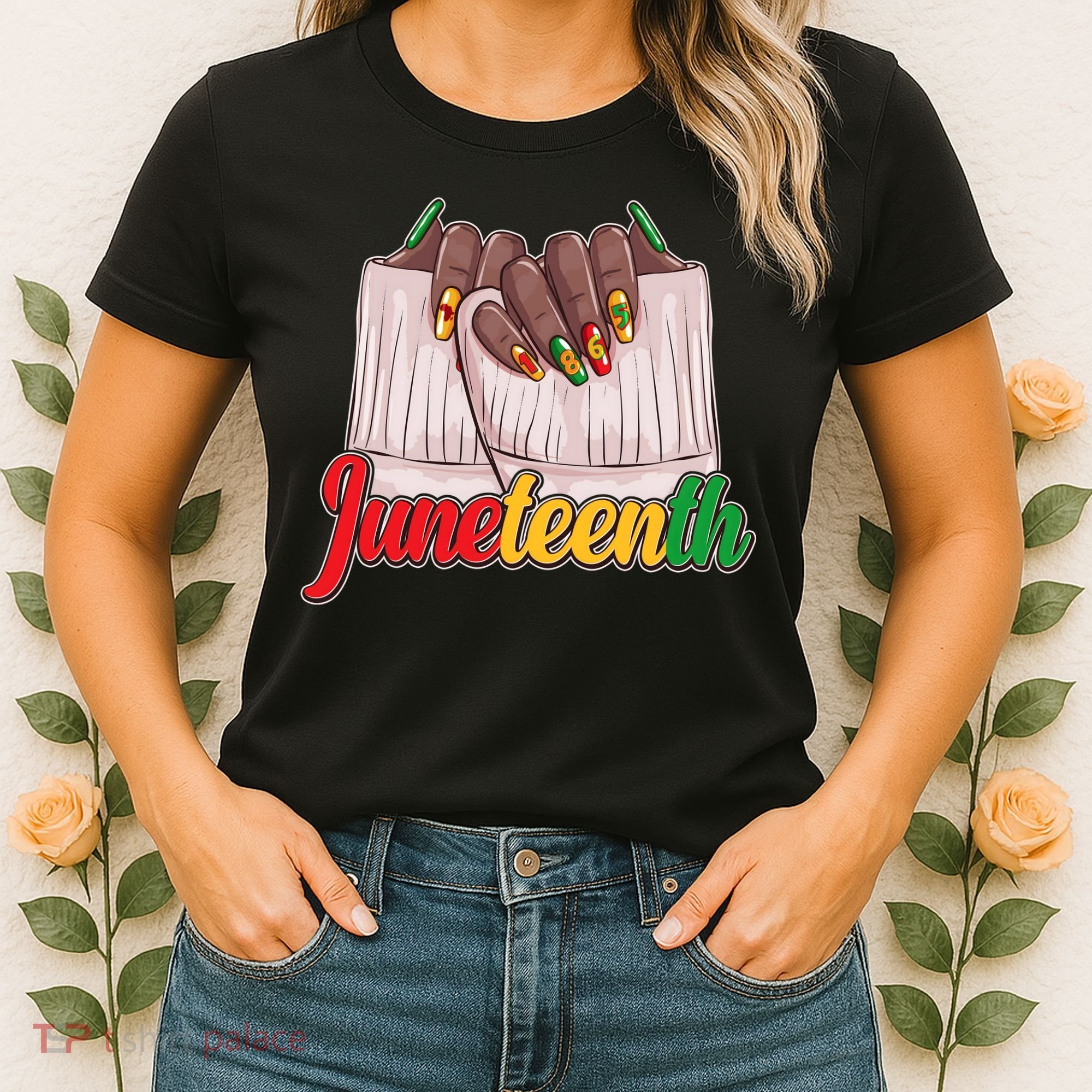 Juneteenth 1865 Finger Nails Manicure Women's T-Shirt