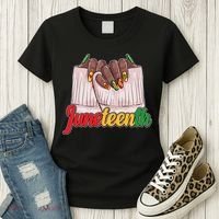 Juneteenth 1865 Finger Nails Manicure Women's T-Shirt thumb 3