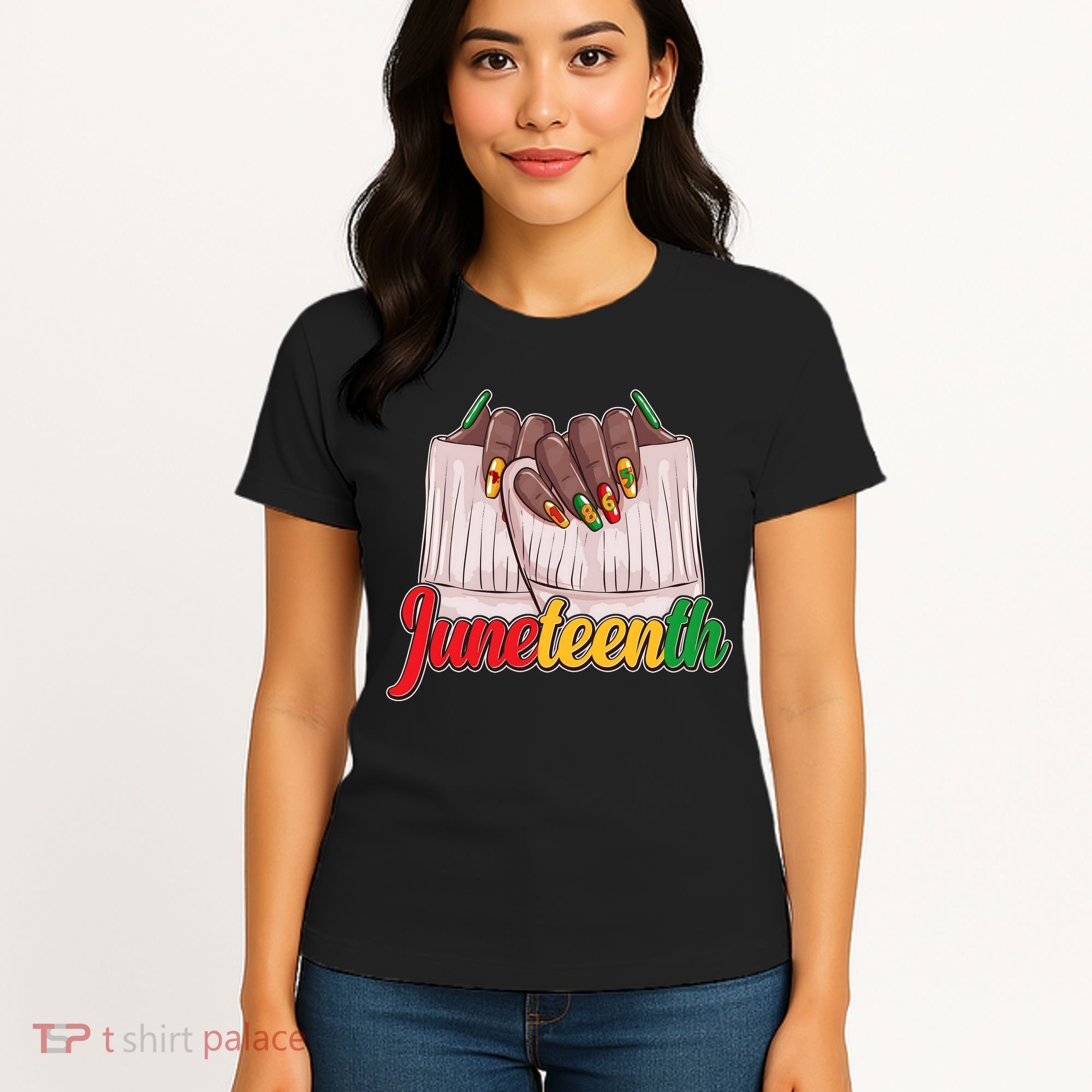 Juneteenth 1865 Finger Nails Manicure Women's T-Shirt