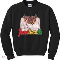 Juneteenth 1865 Finger Nails Manicure Kids Sweatshirt thumb 0
