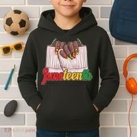 Juneteenth 1865 Finger Nails Manicure Kids Hoodie thumb 2