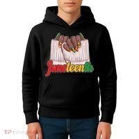 Juneteenth 1865 Finger Nails Manicure Kids Hoodie thumb 4