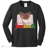 Juneteenth 1865 Finger Nails Manicure Kids Long Sleeve Shirt thumb 0