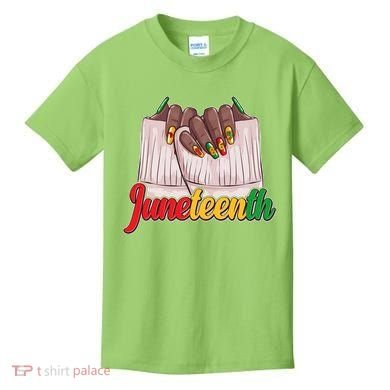 Juneteenth 1865 Finger Nails Manicure Kids T-Shirt