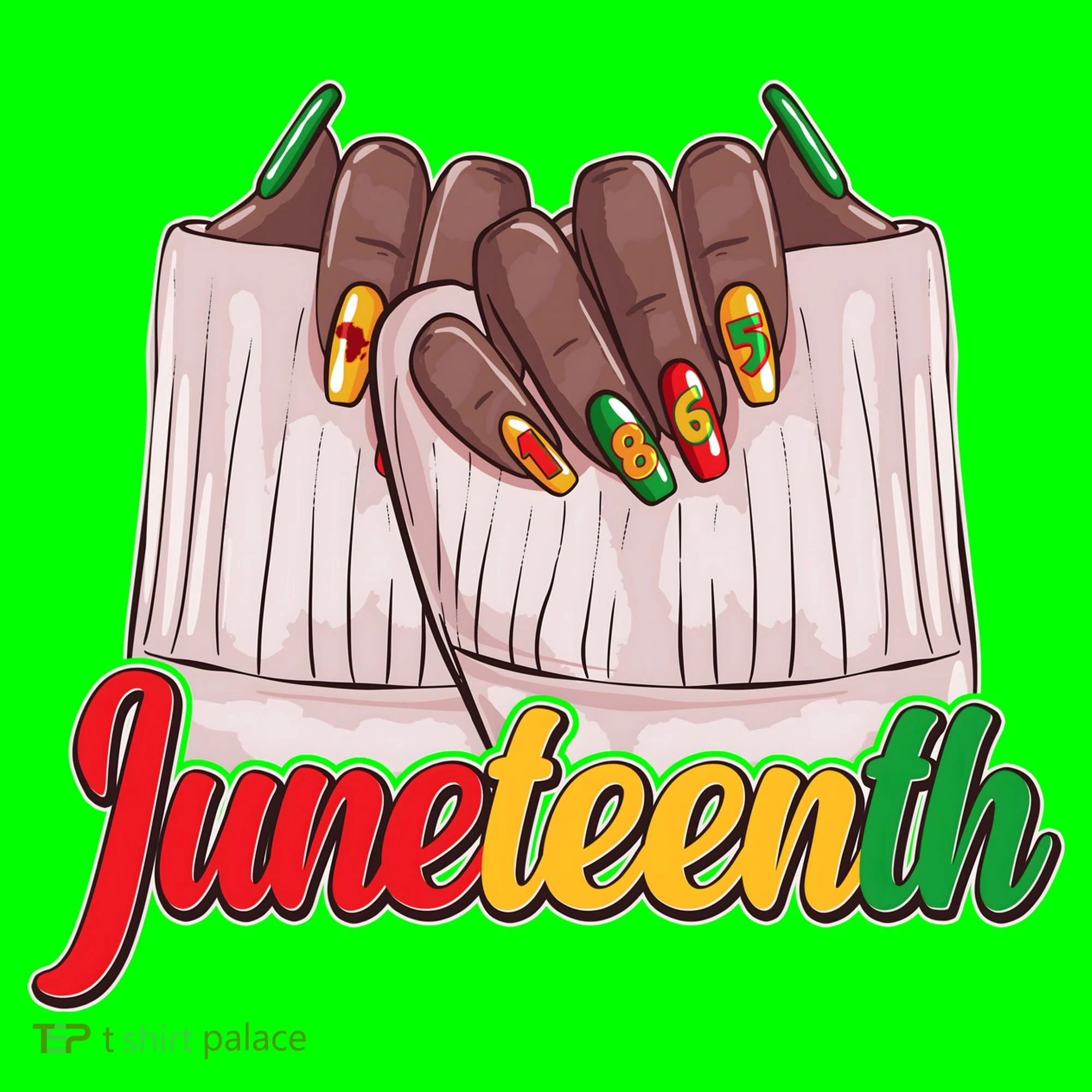 Juneteenth 1865 Finger Nails Manicure Kids T-Shirt