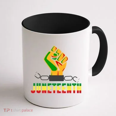 Juneteenth 1865 Hands In Chain Coffee Mug back