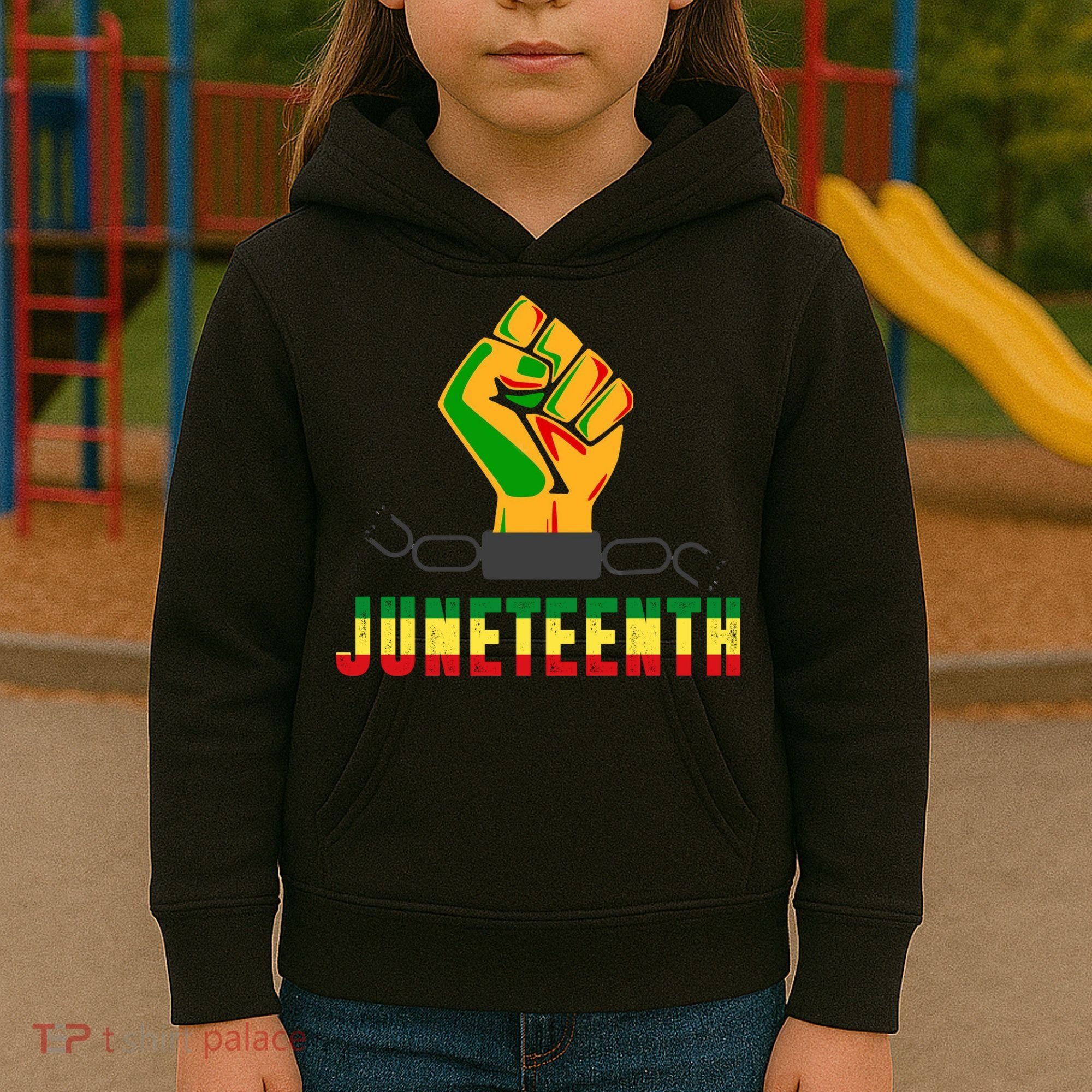 Juneteenth 1865 Hands In Chain Kids Hoodie