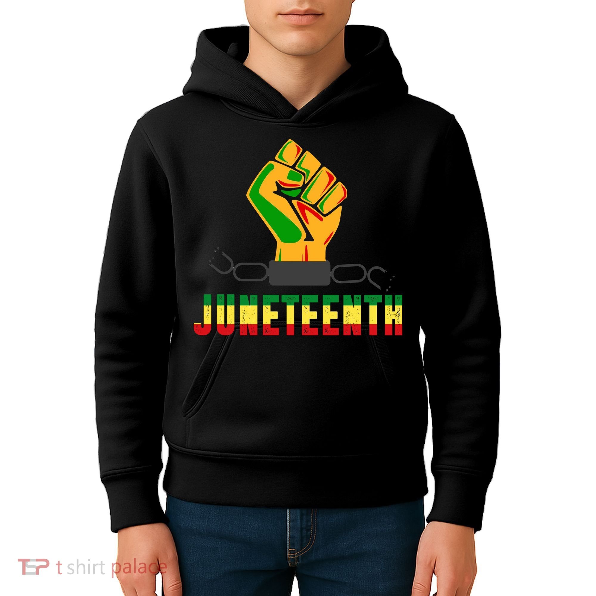 Juneteenth 1865 Hands In Chain Kids Hoodie