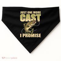 Just 1 More Cast I Promise Fish Fishing USA-Made Doggie Bandana thumb 0