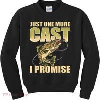 Just 1 More Cast I Promise Fish Fishing Kids Sweatshirt thumb 0