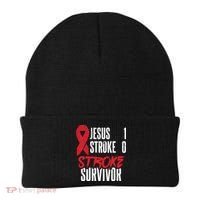 Jesus 1 Stroke 0 Stoke Awareness Stroke Survivor Beanie thumb 0