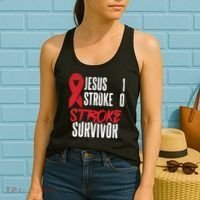 Jesus 1 Stroke 0 Stoke Awareness Stroke Survivor Women's Tank Top thumb 2