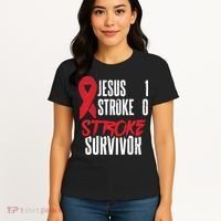 Jesus 1 Stroke 0 Stoke Awareness Stroke Survivor Women's T-Shirt thumb 4