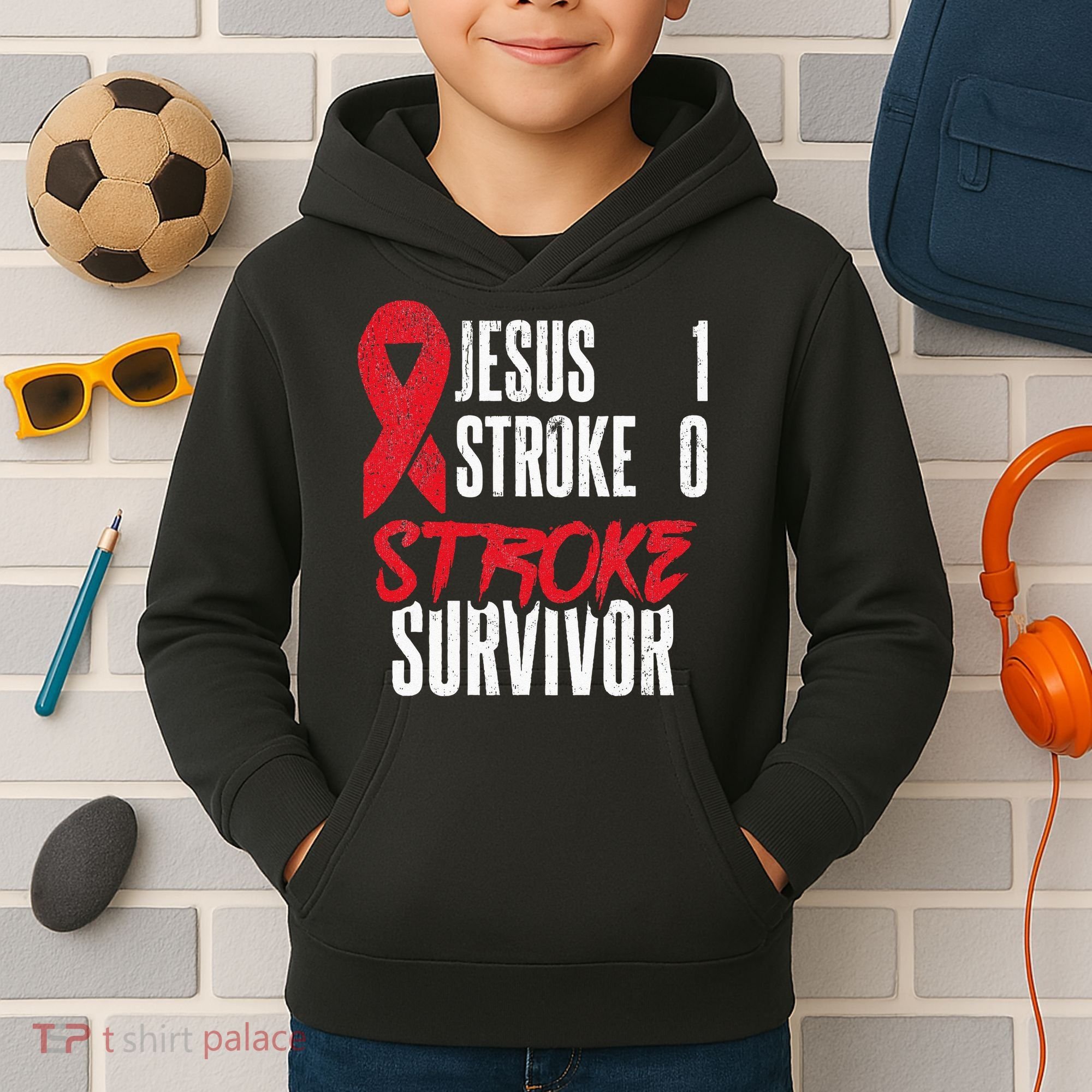 Jesus 1 Stroke 0 Stoke Awareness Stroke Survivor Kids Hoodie