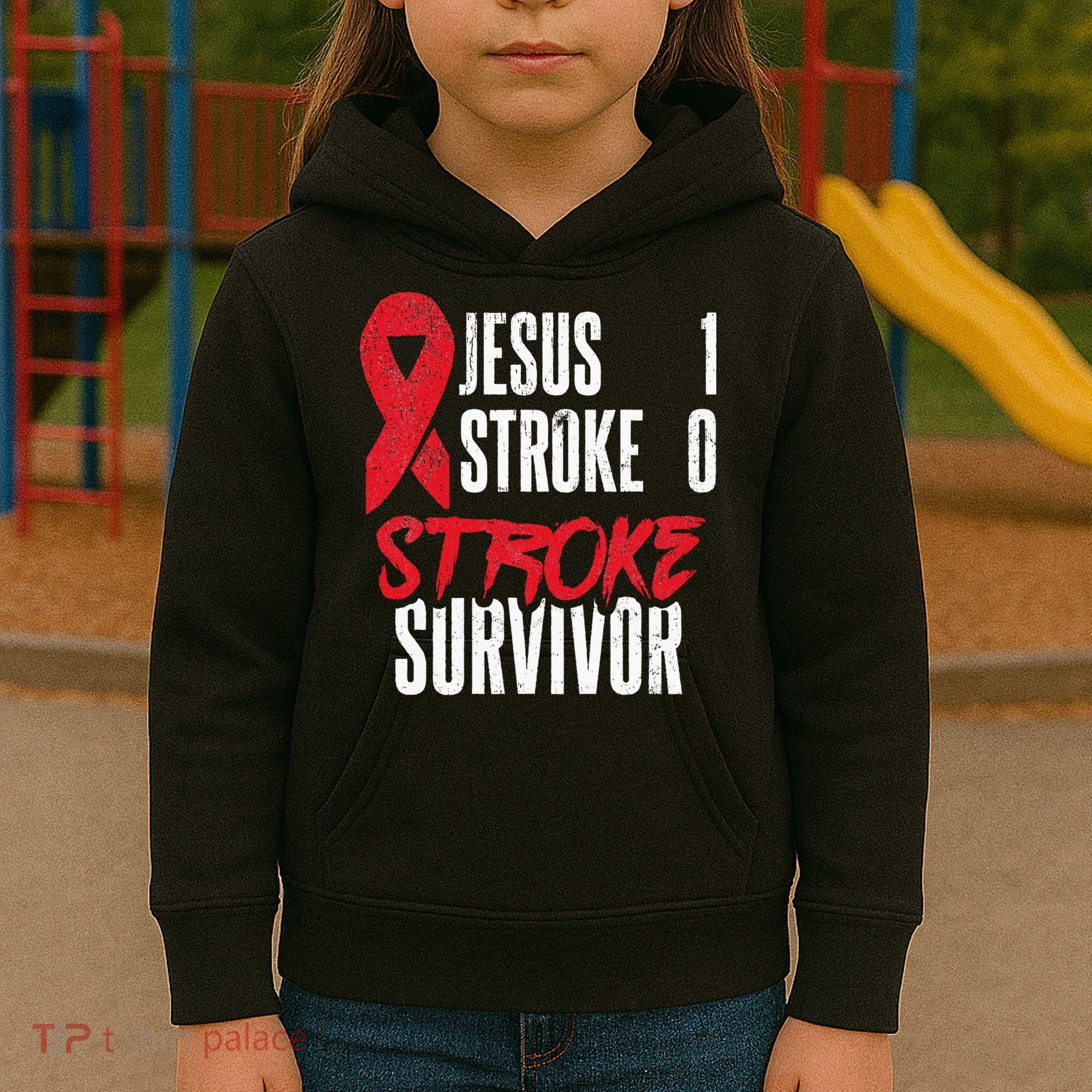 Jesus 1 Stroke 0 Stoke Awareness Stroke Survivor Kids Hoodie