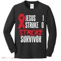 Jesus 1 Stroke 0 Stoke Awareness Stroke Survivor Kids Long Sleeve Shirt thumb 0