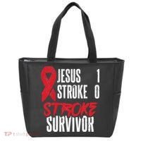 Jesus 1 Stroke 0 Stoke Awareness Stroke Survivor Tote Bag thumb 0