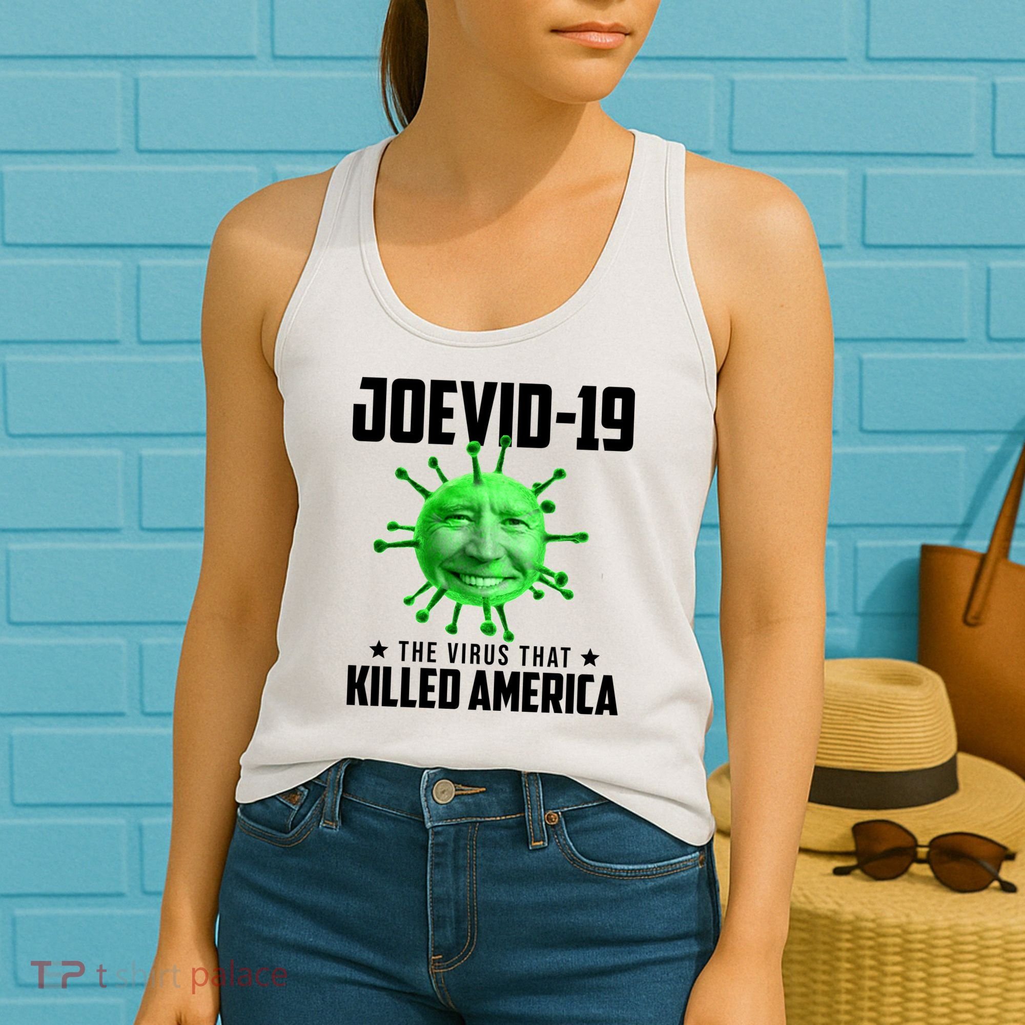 Joevid 19 The Virus That Killed America Funny Joe Biden Women's Tank Top