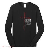 Jeremiah 2911 Christian Religious Faith Verse Cross Graphic Long Sleeve Shirt thumb 0