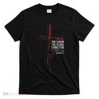 Jeremiah 2911 Christian Religious Faith Verse Cross Graphic T-Shirt thumb 0