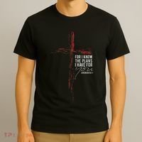 Jeremiah 2911 Christian Religious Faith Verse Cross Graphic T-Shirt thumb 3