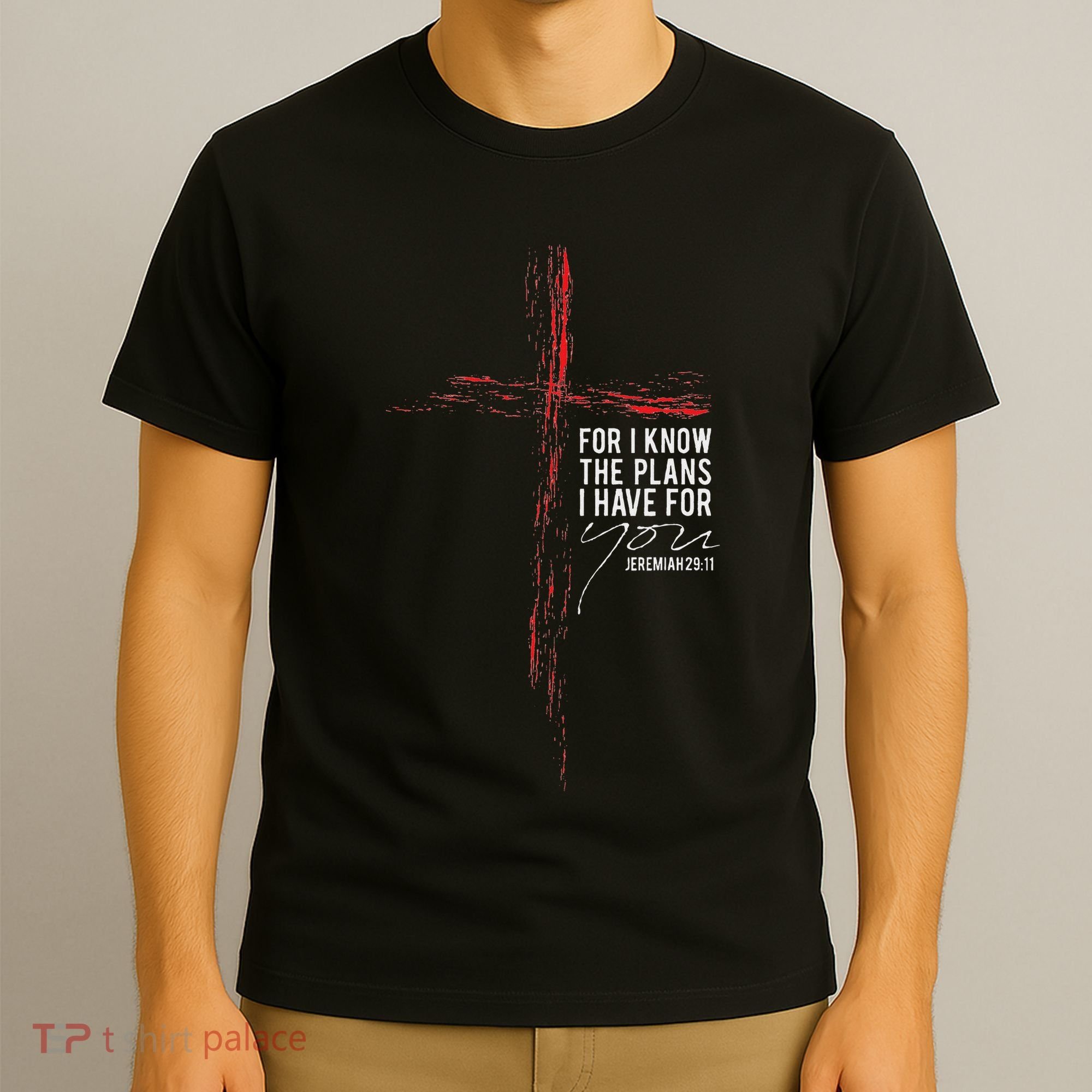Jeremiah 2911 Christian Religious Faith Verse Cross Graphic T-Shirt