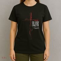 Jeremiah 2911 Christian Religious Faith Verse Cross Graphic T-Shirt thumb 4