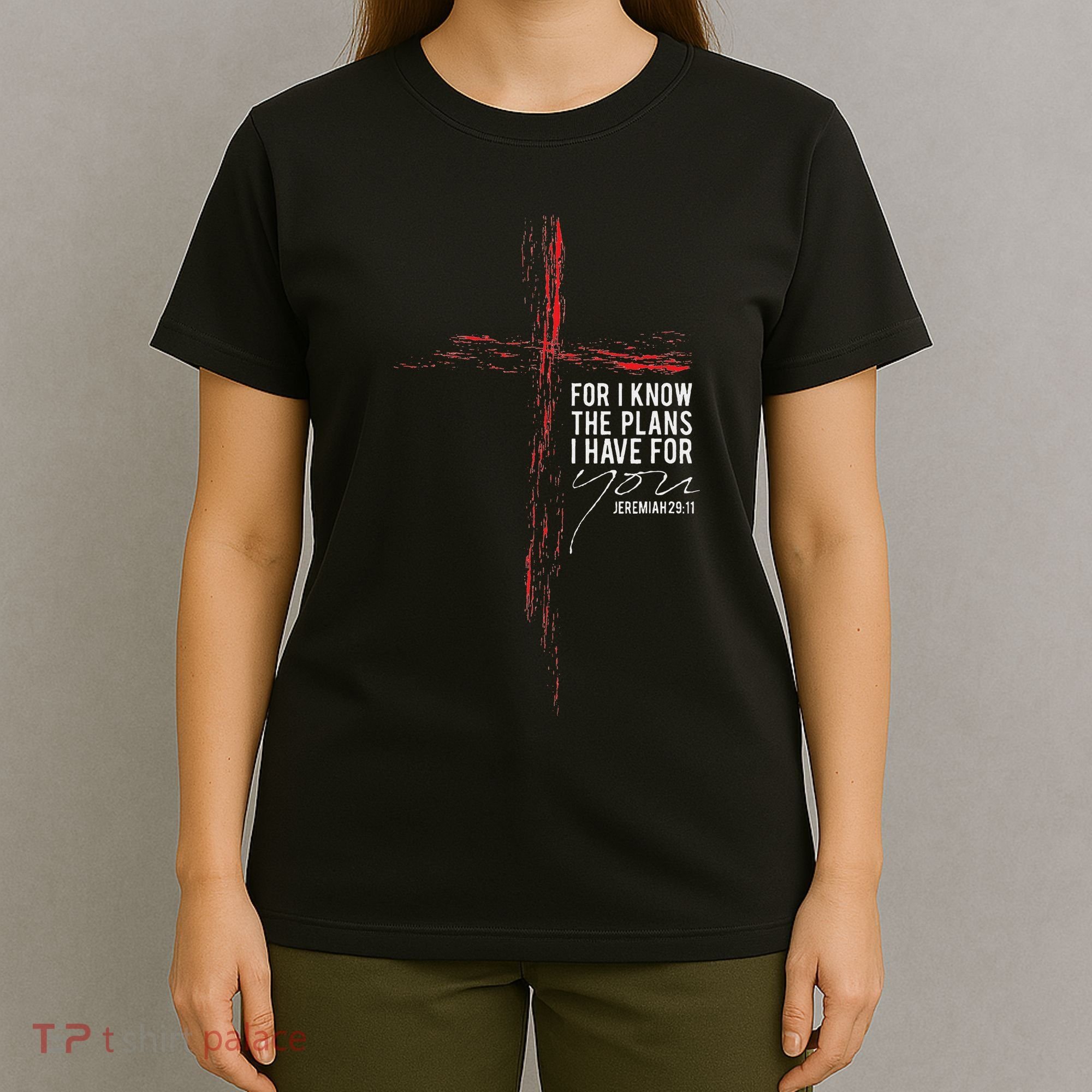 Jeremiah 2911 Christian Religious Faith Verse Cross Graphic T-Shirt