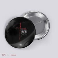 Jeremiah 2911 Christian Religious Faith Verse Cross Graphic Button thumb 0