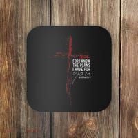 Jeremiah 2911 Christian Religious Faith Verse Cross Graphic Coaster thumb 0