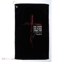 Jeremiah 2911 Christian Religious Faith Verse Cross Graphic Golf Towel thumb 0