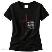 Jeremiah 2911 Christian Religious Faith Verse Cross Graphic Women's T-Shirt thumb 0