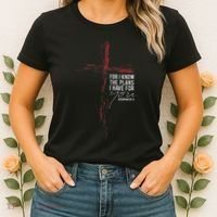 Jeremiah 2911 Christian Religious Faith Verse Cross Graphic Women's T-Shirt thumb 2