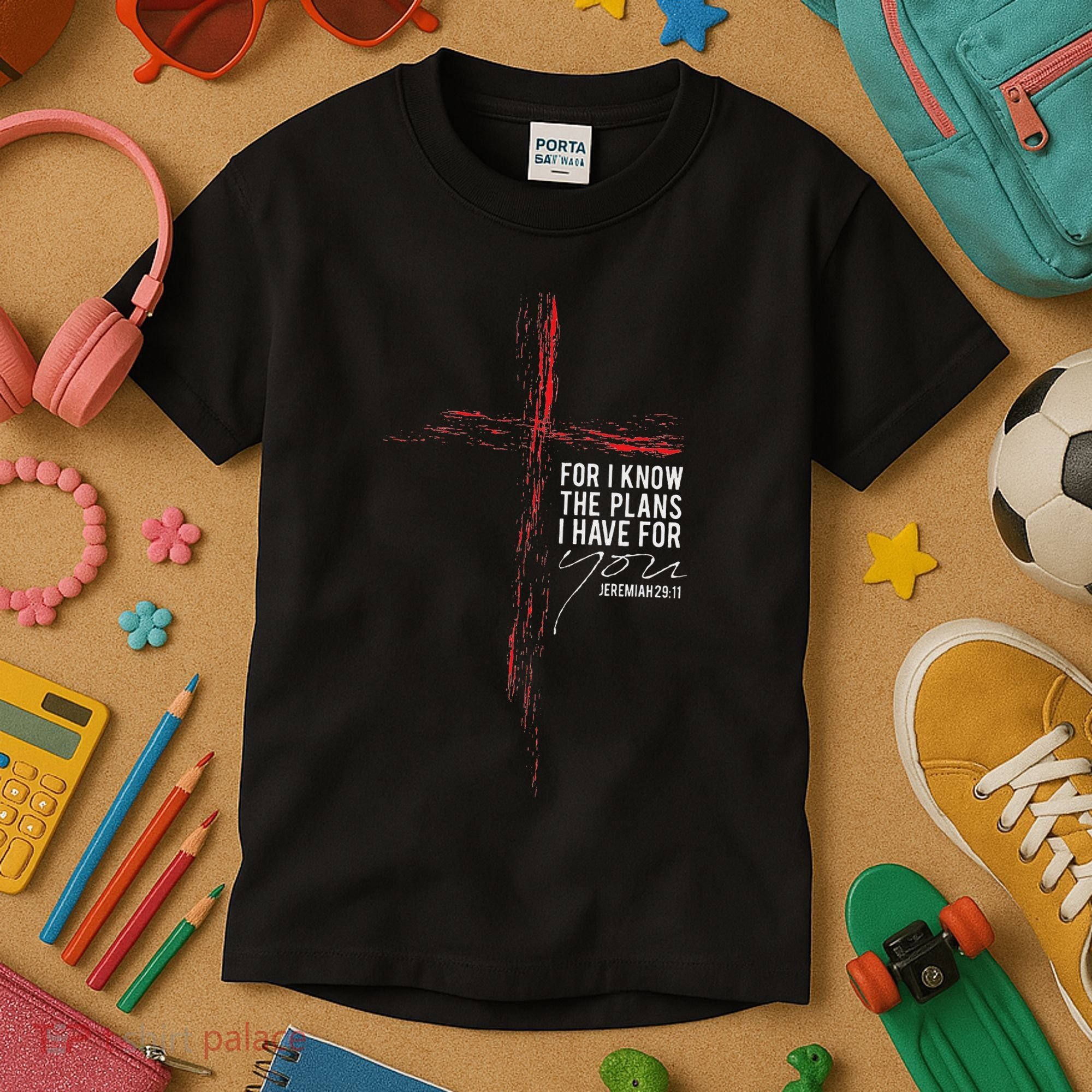 Jeremiah 2911 Christian Religious Faith Verse Cross Graphic Kids T-Shirt