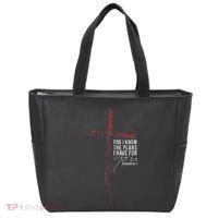 Jeremiah 2911 Christian Religious Faith Verse Cross Graphic Tote Bag thumb 0