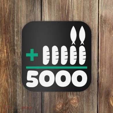 Jesus 2 Fishes 5 Breads 5000 Fed Coaster