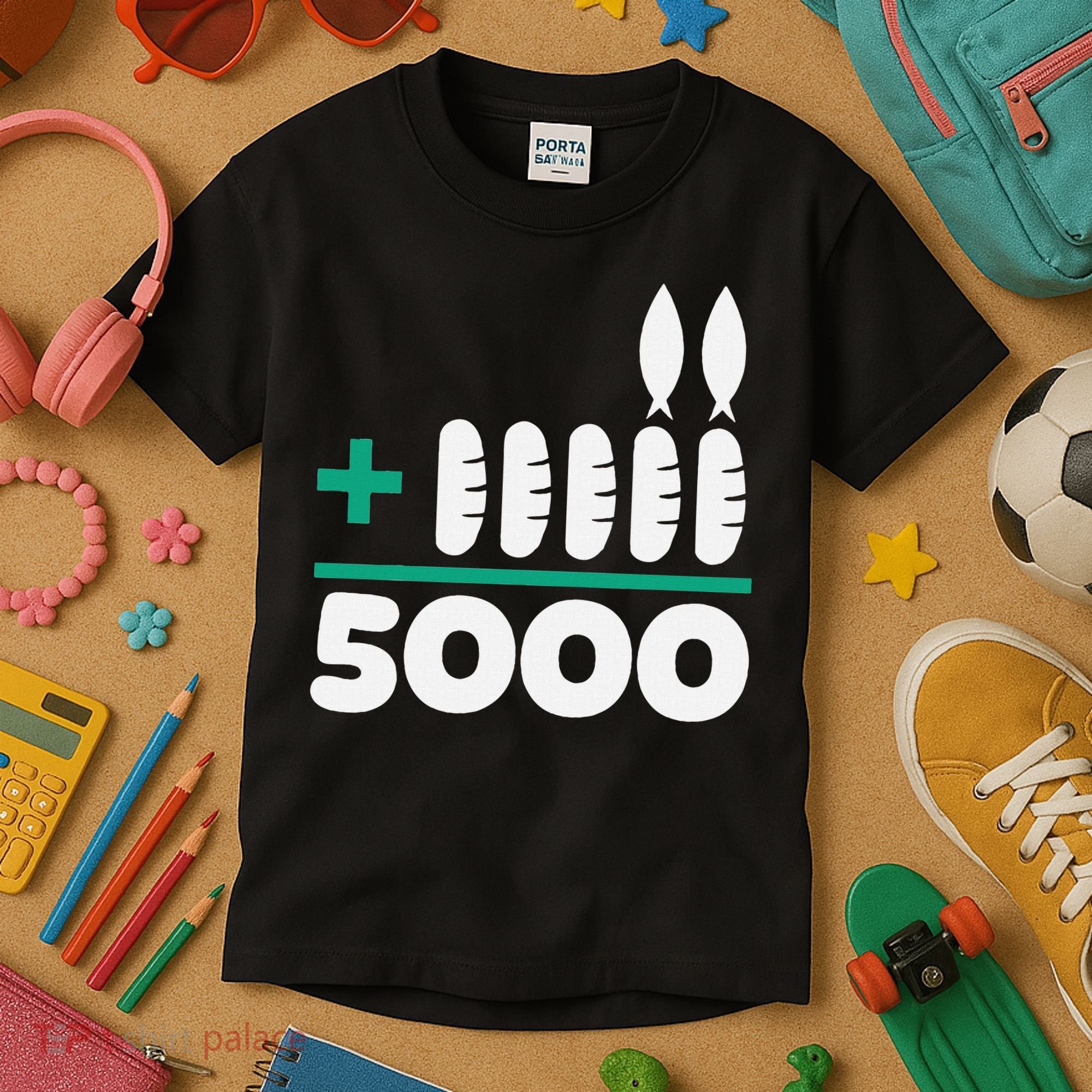 Jesus 2 Fishes 5 Breads 5000 Fed Kids T-Shirt