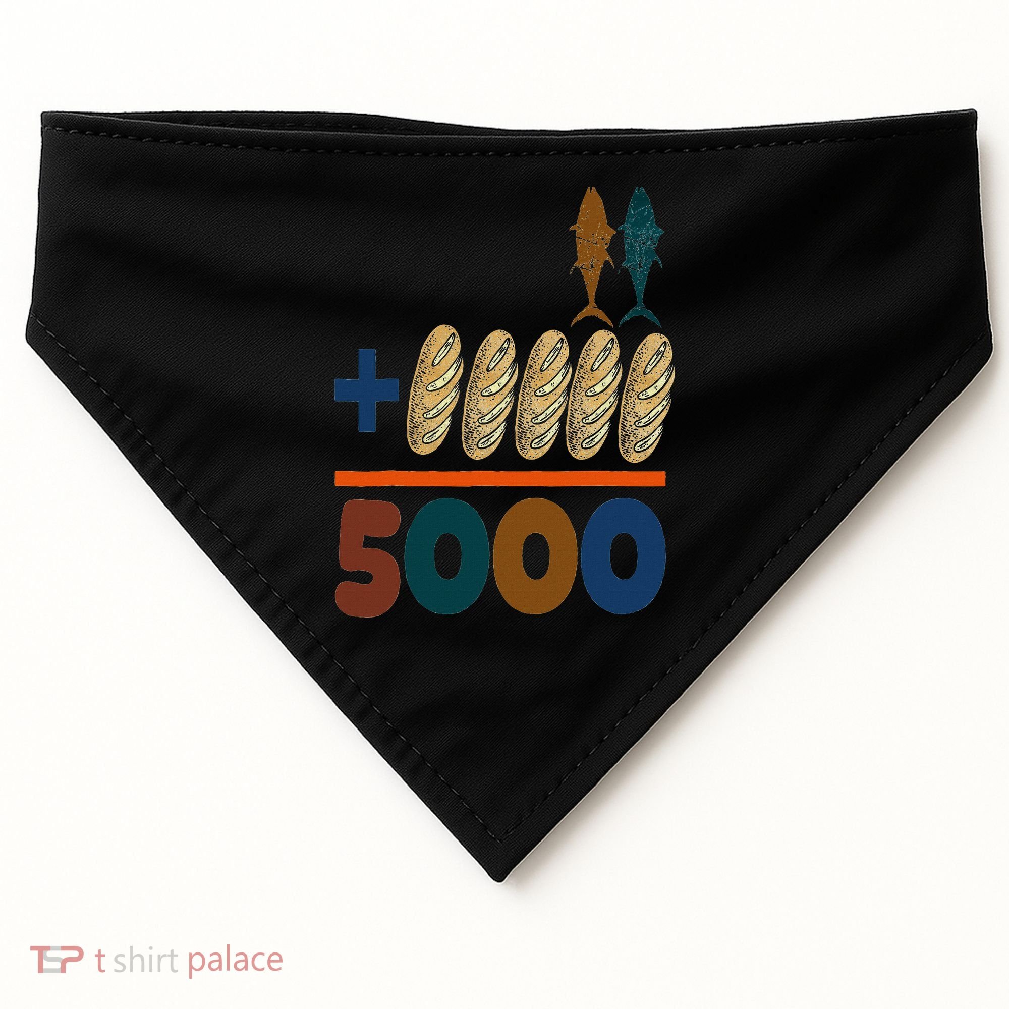Jesus 2 Fishes 5 Breads 5000 Fed USA-Made Doggie Bandana