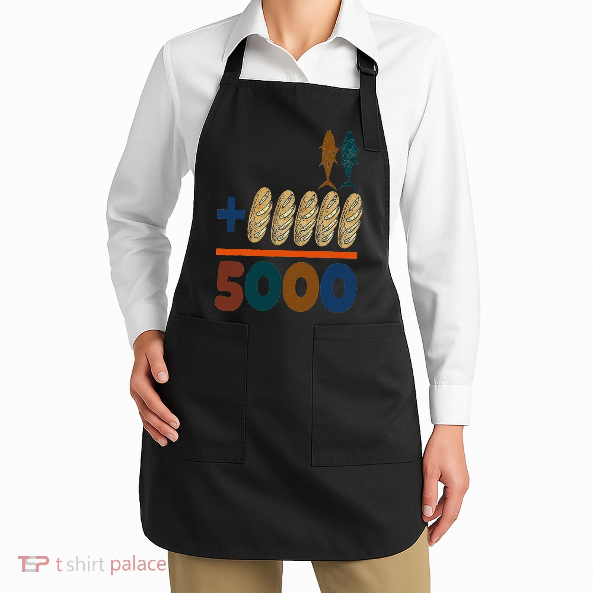 Jesus 2 Fishes 5 Breads 5000 Fed Apron