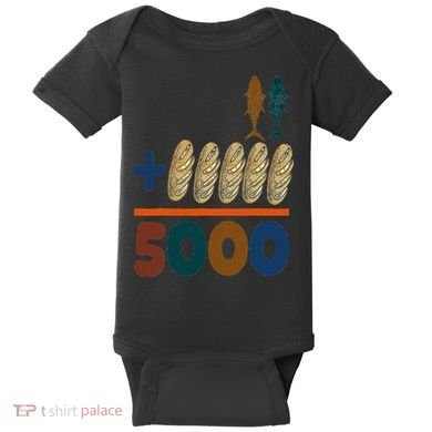 Jesus 2 Fishes 5 Breads 5000 Fed Baby Bodysuit