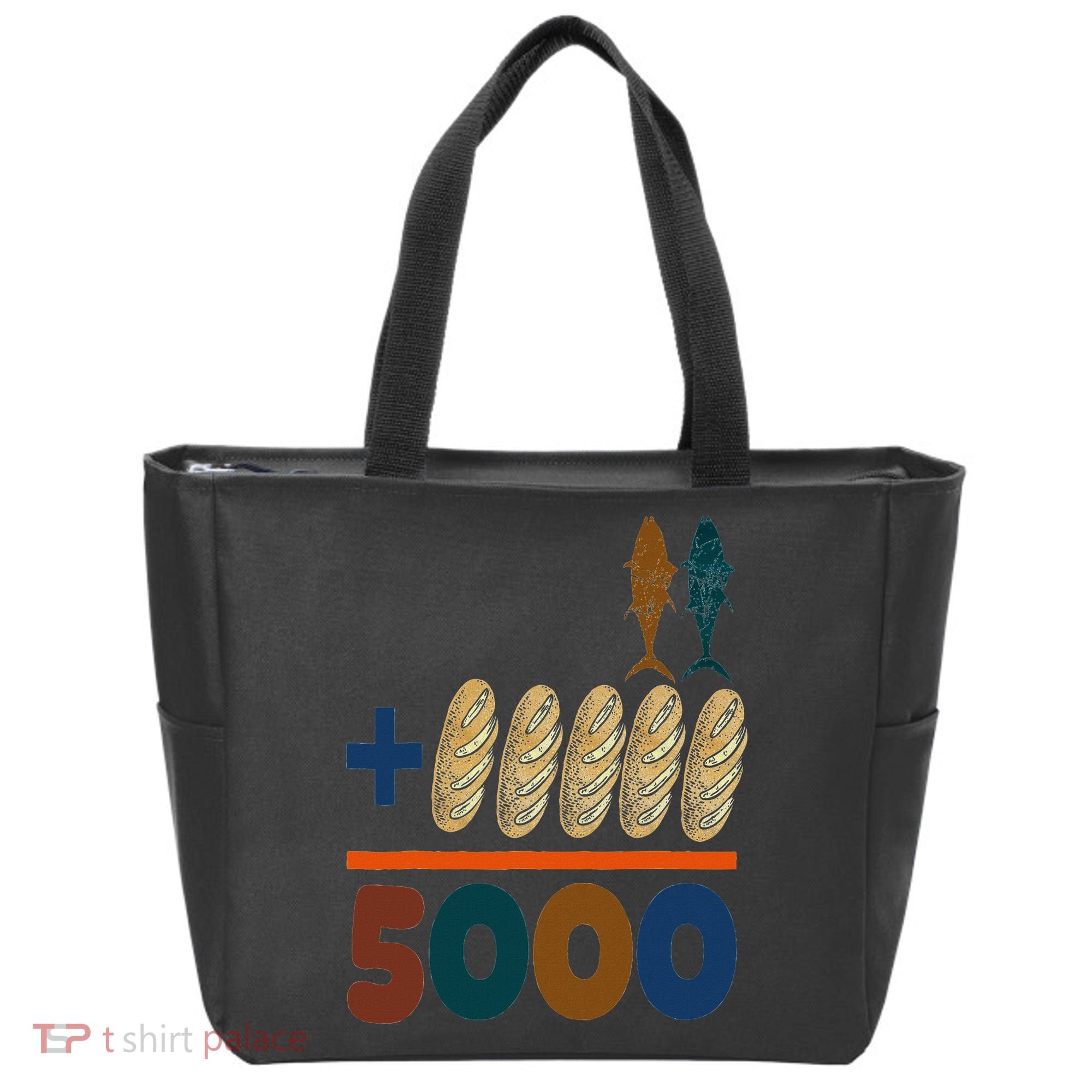 Jesus 2 Fishes 5 Breads 5000 Fed Tote Bag
